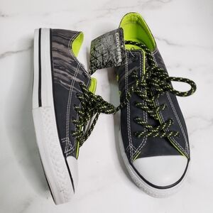 Converse Chuck Taylor Ox Flash Flood Sneakers Low Top Black Grey Green Sz 5